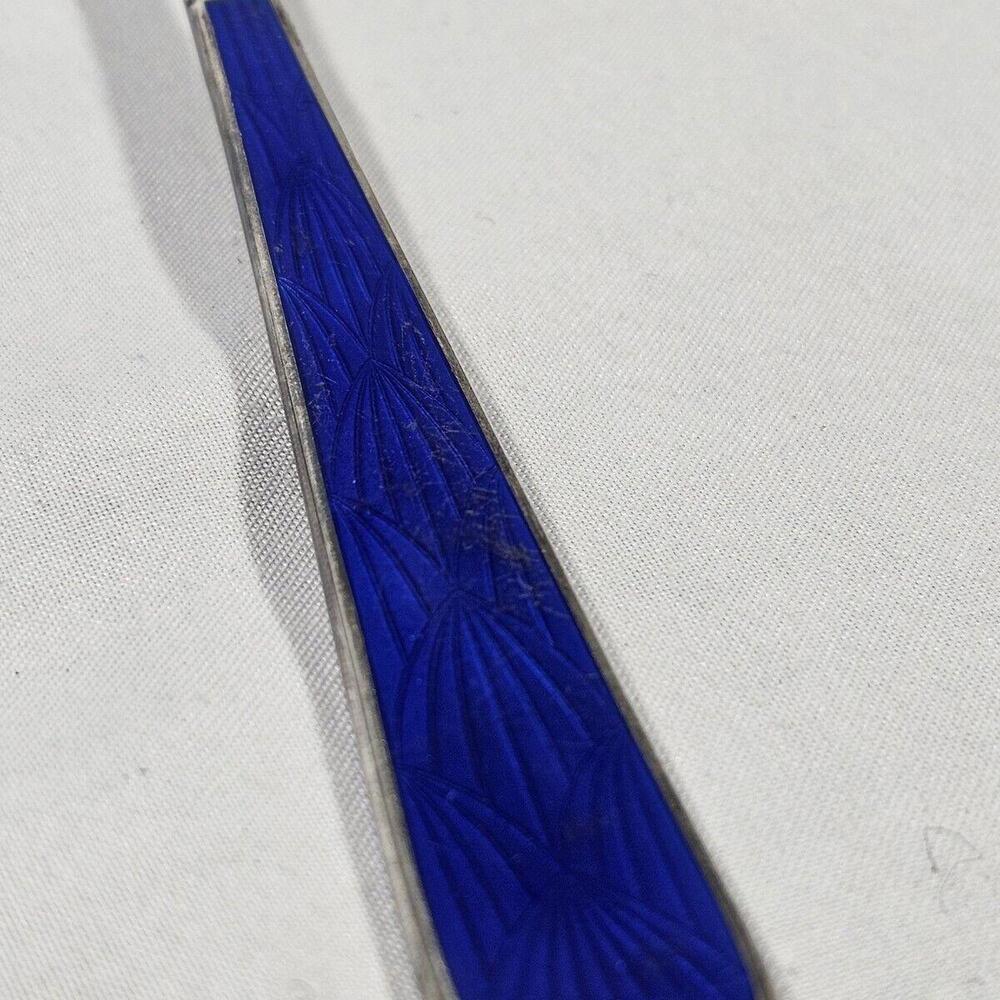 D&C Japan  E.P. Flatware Serving Set Spoon Fork Cobalt Blue W/ Scalloped Design - Picture 4 of 8